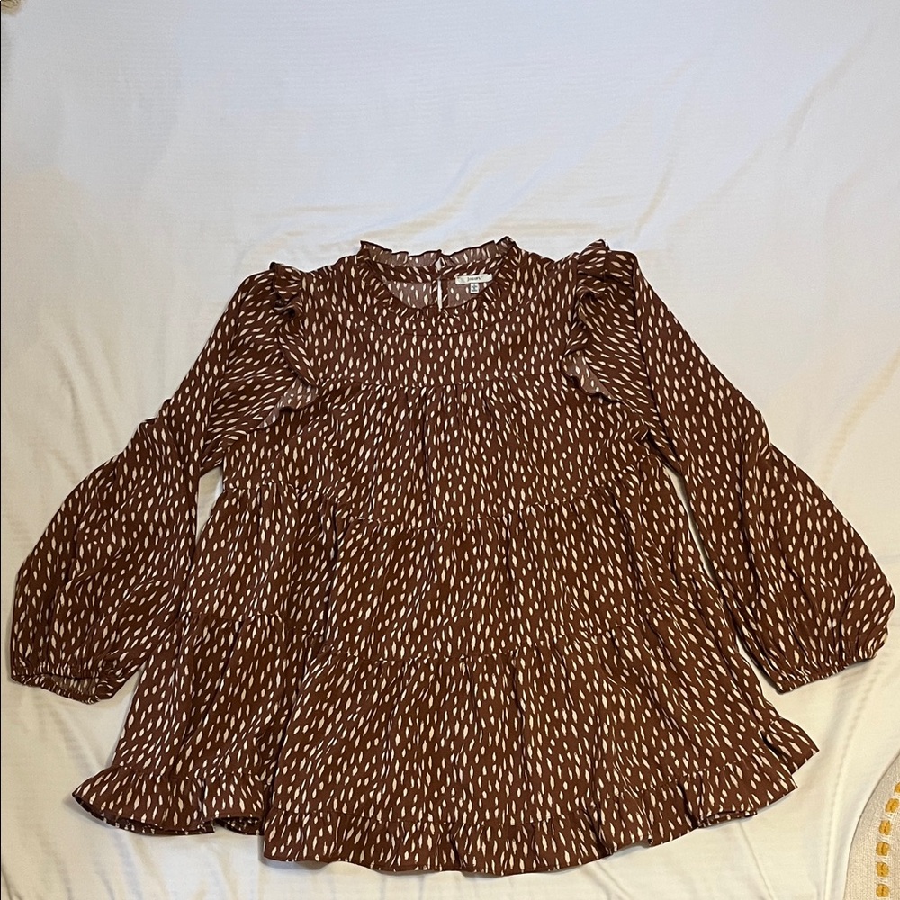 JODIFL Brown Flow Blouse